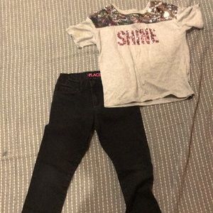 black jeans and Grey shirt - Shine